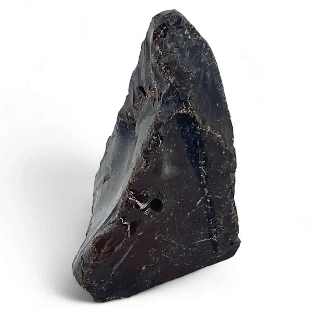 Chocolate Art Glass Cullet Glowing Manganese Slag‎ Glass #4GX183